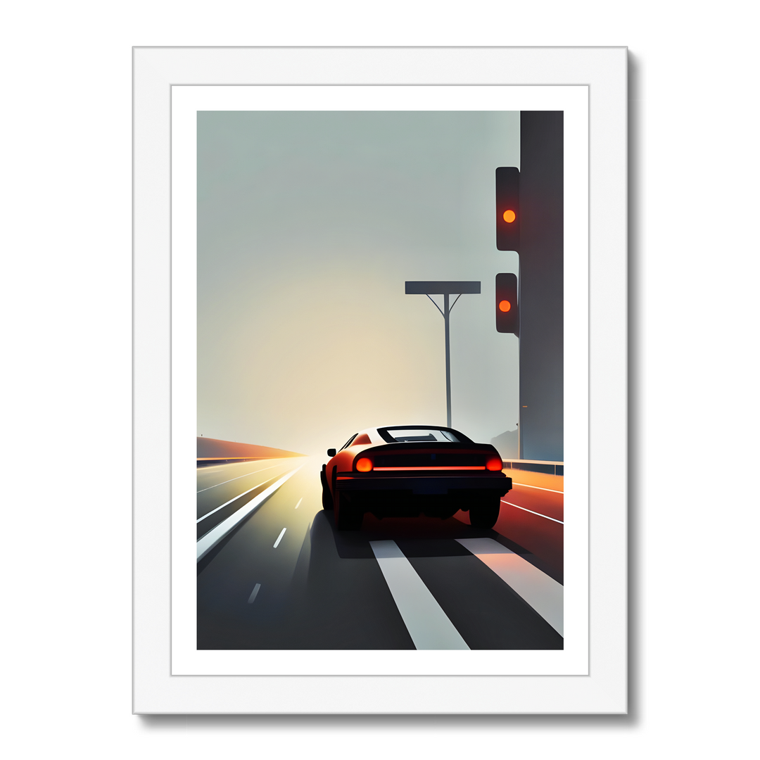 The Car on Highway Print