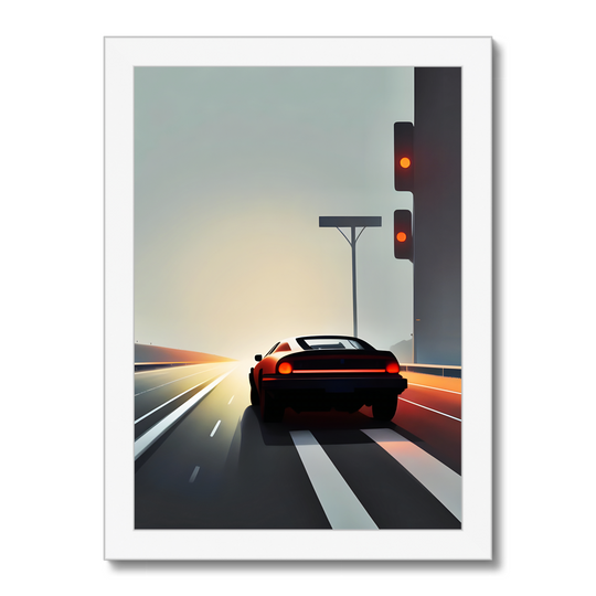 The Car on Highway Print