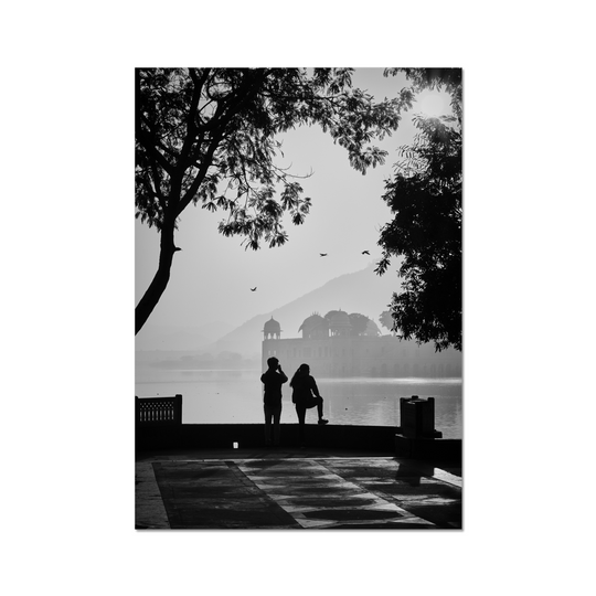 A Boy & Girl at Jalmahal Print