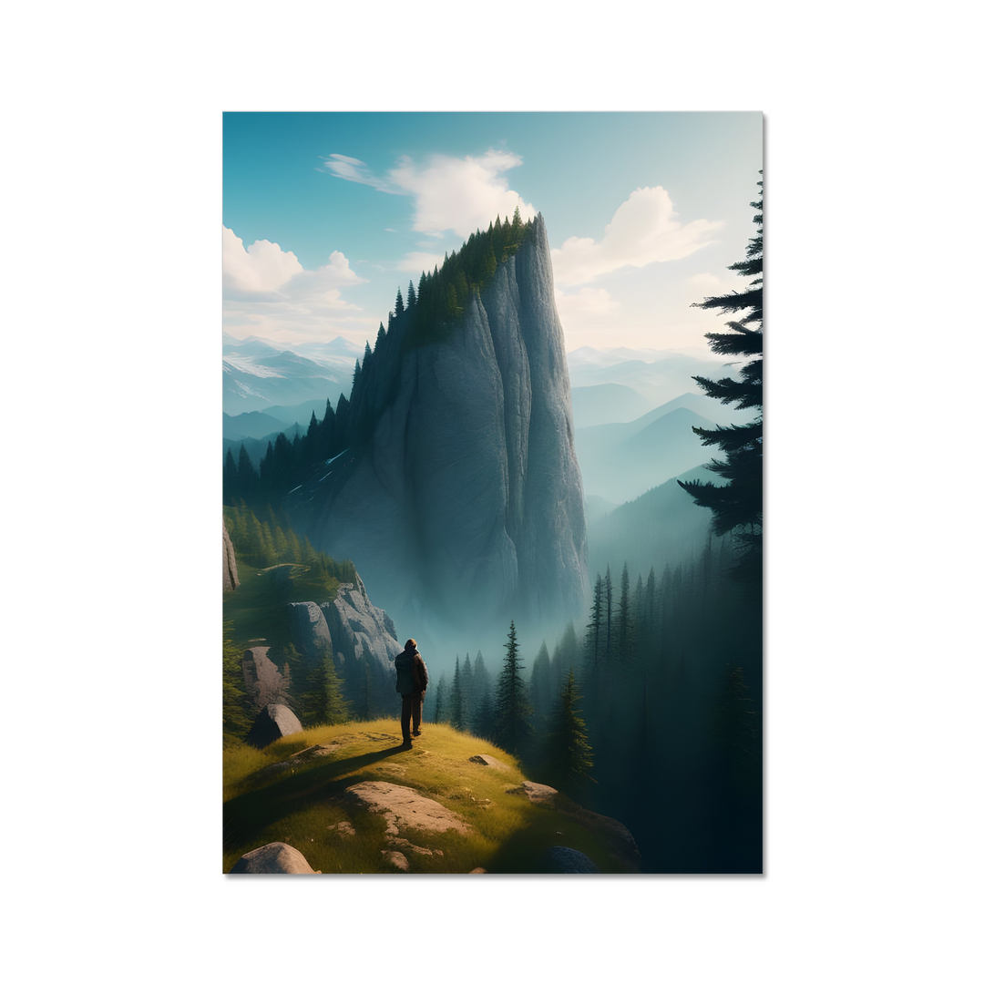 Scenic wide view of mountains and forest Print by printlagoon