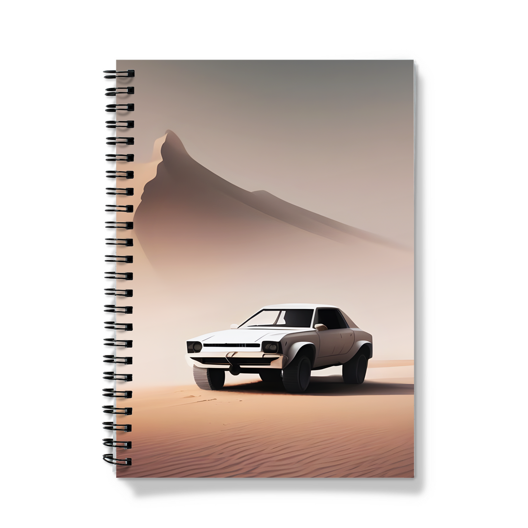 The car's desert ride spiral notebook by printlagoon