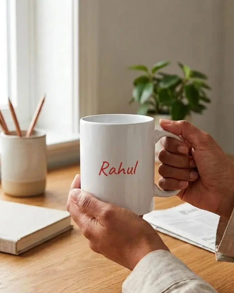 Personalised white 325ml ceramic mug by printlagoon