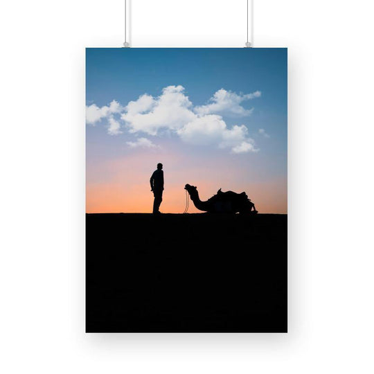 Silhouette of Camel Poster - printlagoon