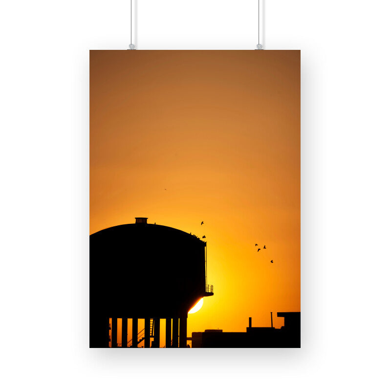 Sunset in Village Poster