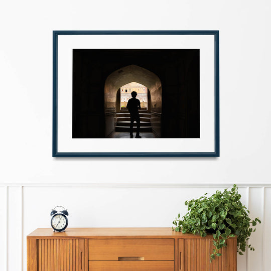 Silhouette of A Boy at Heritage Site Print