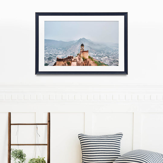 Scenic View Of Amber from Watch Tower of Jaipur Fine Art Print