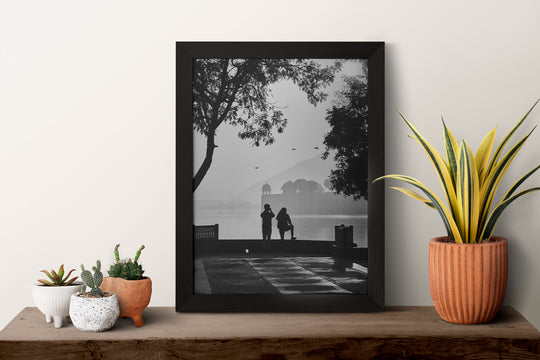 A Boy & Girl at Jalmahal Print