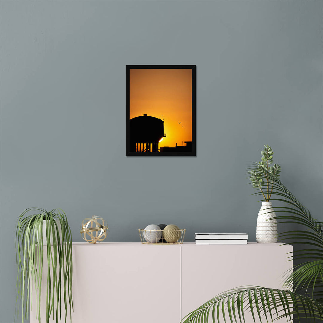 Sunset in Village Poster