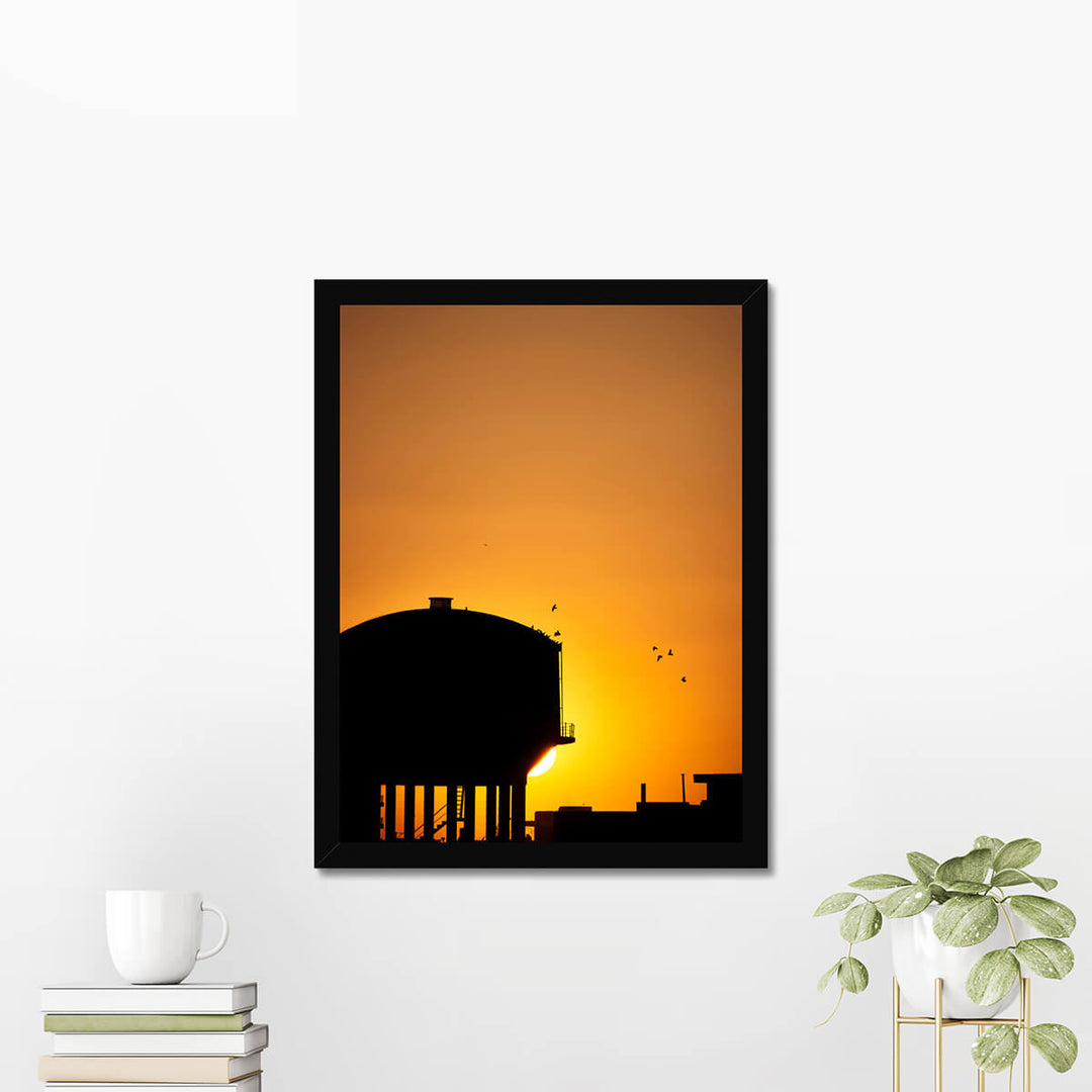 Sunset in Village Poster