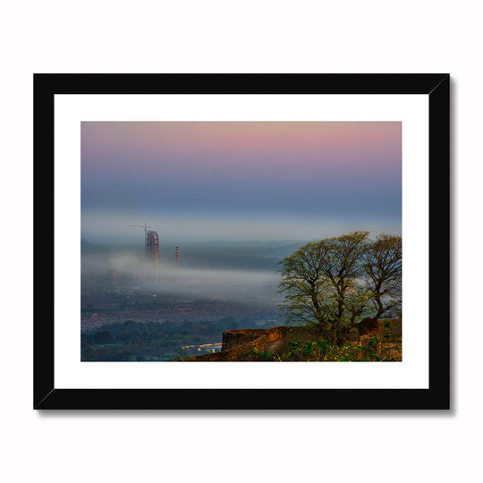 Serene beauty of fog and industry print