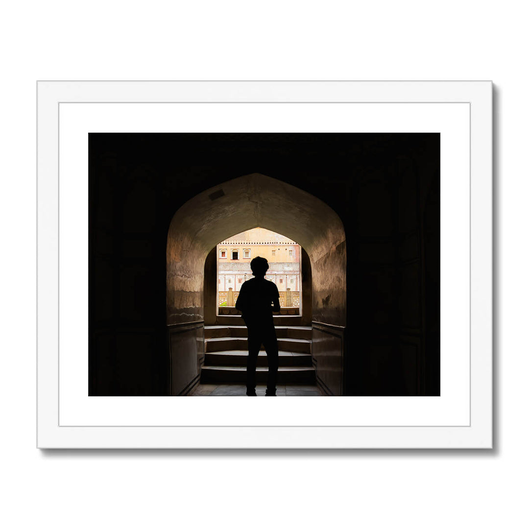 Silhouette of A Boy at Heritage Site Print